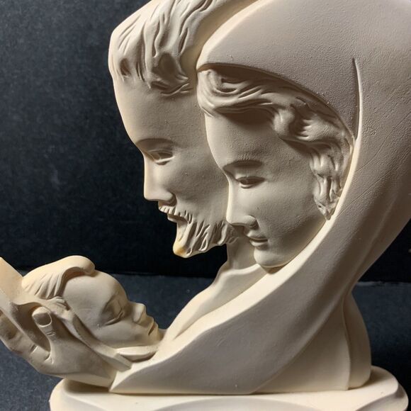 MCM Holy Family Jesus Mary Joseph Hard Plastic Decor Vintage - Picture 2 of 6